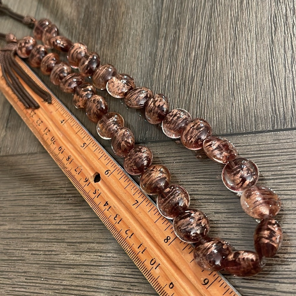 Coldwater Creek Copper Colored Murano Glass Beads & Antique Copper Chain - Picture 12 of 16